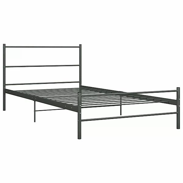 Bettgestell Grau Metall 90×200 Cm günstig online kaufen