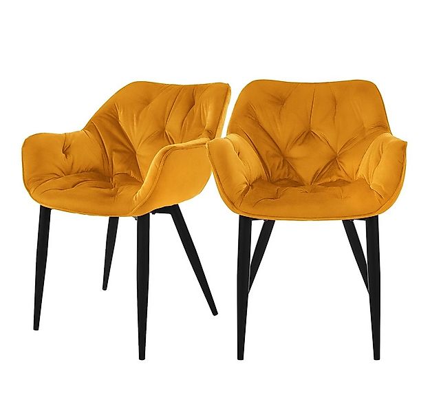 ML-DESIGN Stuhl Esszimmerstuhl mit Rückenlehnen und Armlehnen aus Samt mit günstig online kaufen