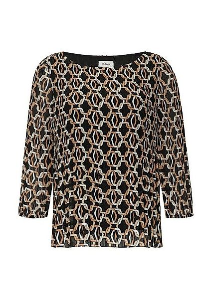 s.Oliver Chiffonbluse - Bluse aus Chiffon mit Allover-Print und Plissee günstig online kaufen