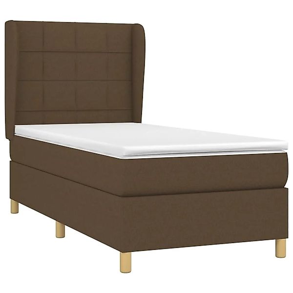 vidaXL Boxspringbett mit Matratze Dunkelbraun 100x200 cm Stoff 3128504 günstig online kaufen