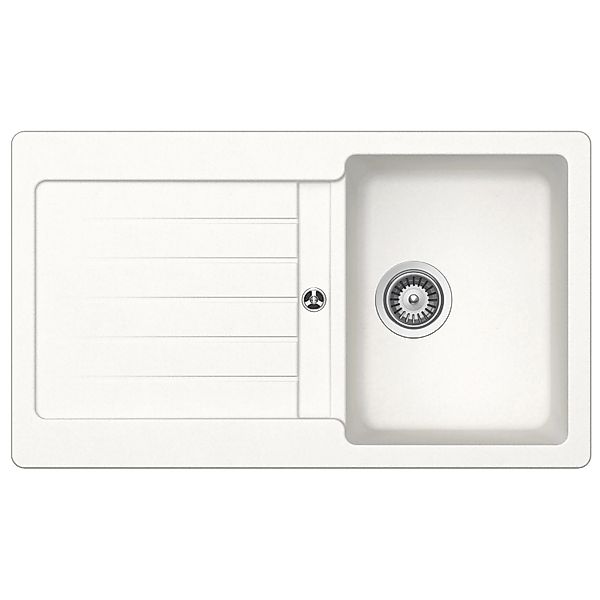 Respekta Einbauspüle Massivgranit Austin 86 cm x 50 cm Weiß günstig online kaufen