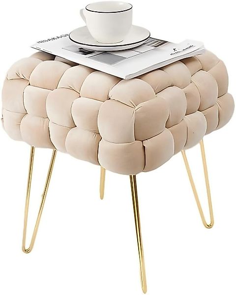 Zedelmaier Sitzhocker Samt-Hocker Quadratischer mit Metallbeinen günstig online kaufen