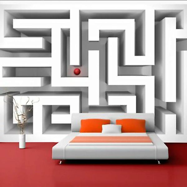artgeist Fototapete Ice labyrinth grau/weiß Gr. 200 x 140 günstig online kaufen