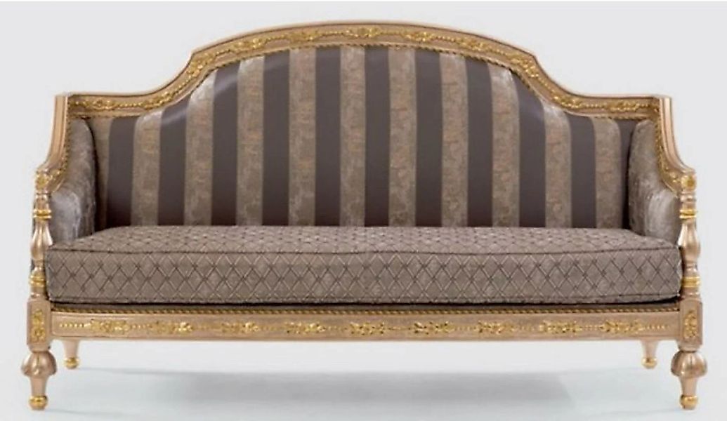 Casa Padrino Sofa Luxus Barock Sofa Grau / Silber / Gold - Prunkvolles Wohn günstig online kaufen