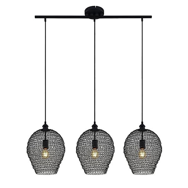Lindby Pendelleuchte Benja 9921092 Retro Vintage Antik in Schwarz aus Metal günstig online kaufen
