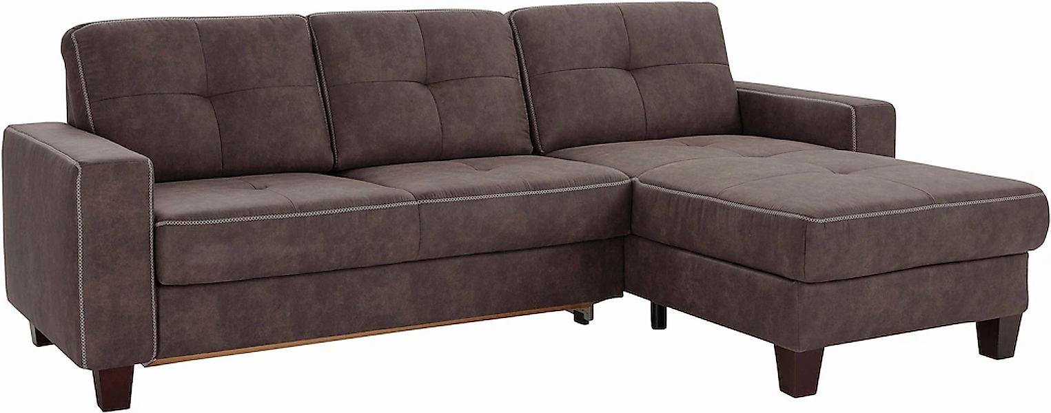 Places of Style Ecksofa "Varese L-Form", wahlweise mit Bettfunktion und Vor günstig online kaufen