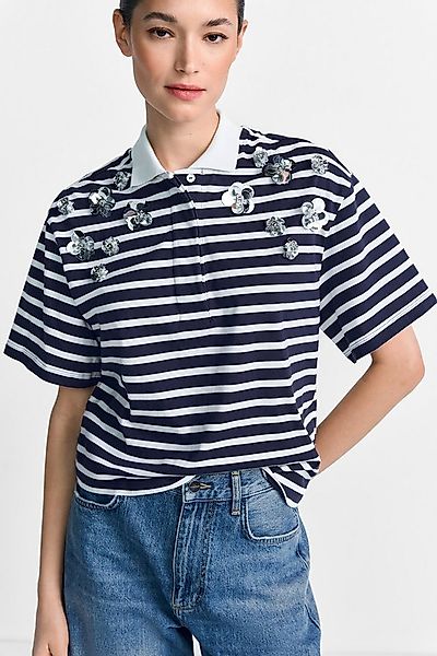 RICHROYAL Poloshirt mit Blume-Applikationen, Gerade Form günstig online kaufen
