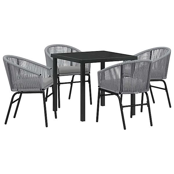 vidaXL Garten Essgruppe 5-Tlg Grau Poly Rattan 3379360 günstig online kaufen