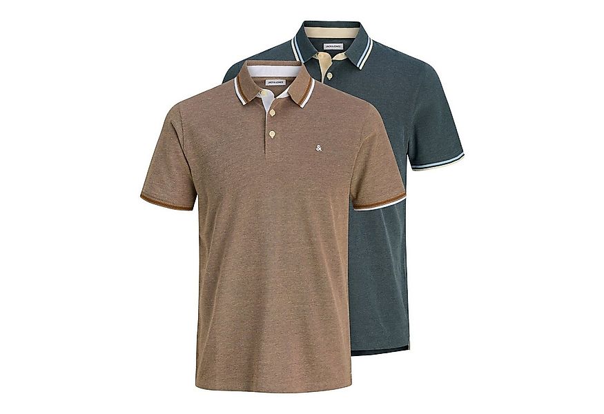 Jack & Jones Poloshirt JJE Paulos Polo SS 2Pk mit farblich abgesetzten Stre günstig online kaufen