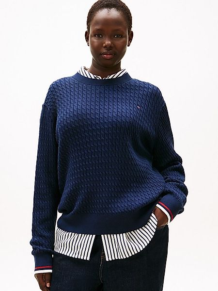 Tommy Hilfiger Curve Strickpullover CRV CO CABLE FINE GG C-NK LS SWT in gro günstig online kaufen