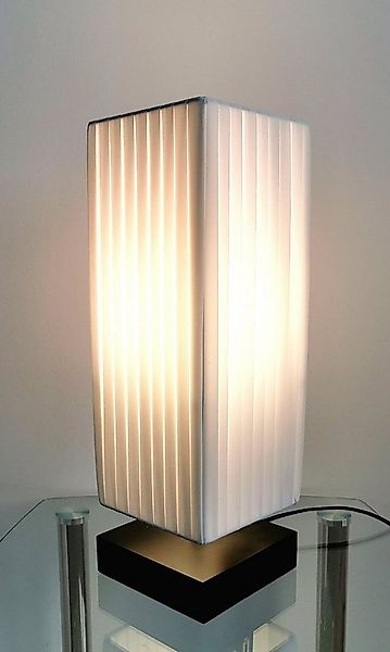 TRANGO Stehlampe, 2021 Design Tischleuchte in Eckig mit Plissee Lampenschir günstig online kaufen