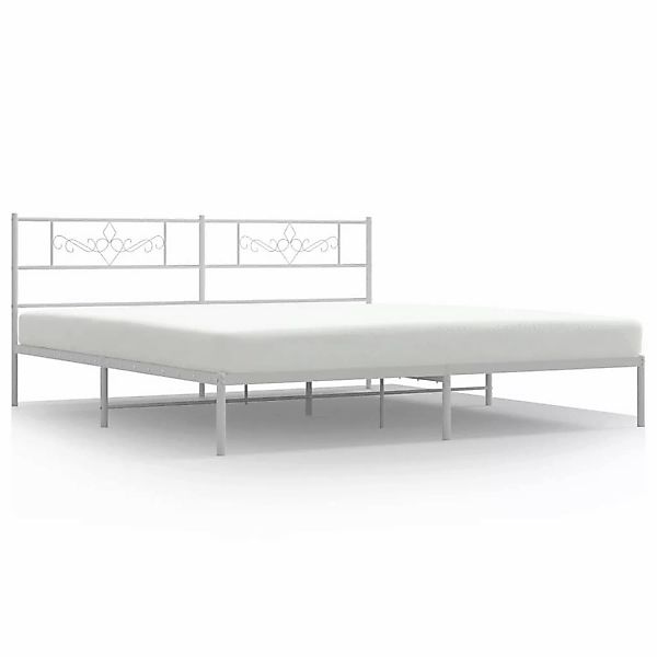 vidaXL Bettgestell mit Kopfteil Metall Weiß 200x200 cm Modell 71899001 günstig online kaufen