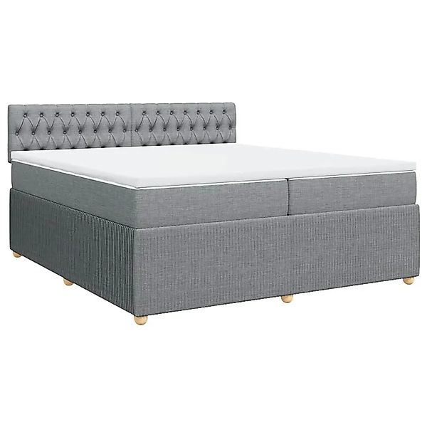 vidaXL Boxspringbett mit Matratze Hellgrau 200x200 cm Stoff 3289870 günstig online kaufen