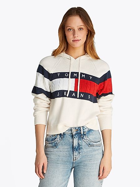 Tommy Jeans Kapuzenpullover "TJW CENTER FLAG HOOD SWEATER EXT", mit Kapuze, günstig online kaufen