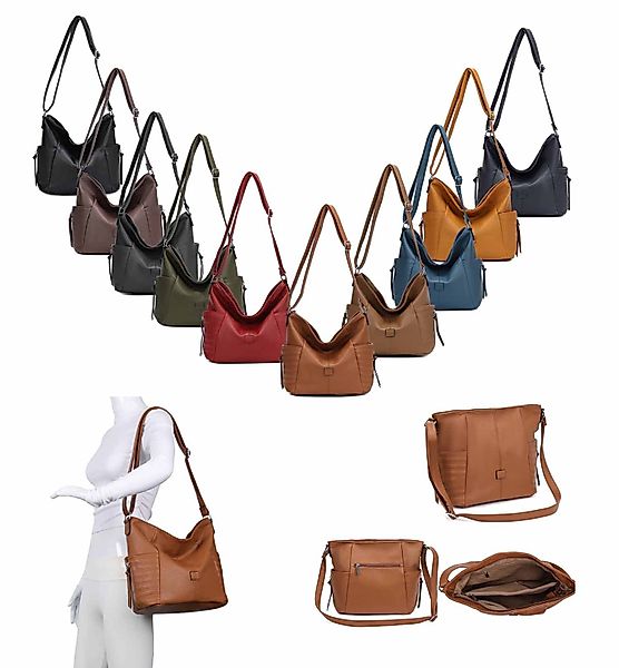 ITALYSHOP24 Schultertasche Damen Tasche Shopper CrossOver, günstig online kaufen