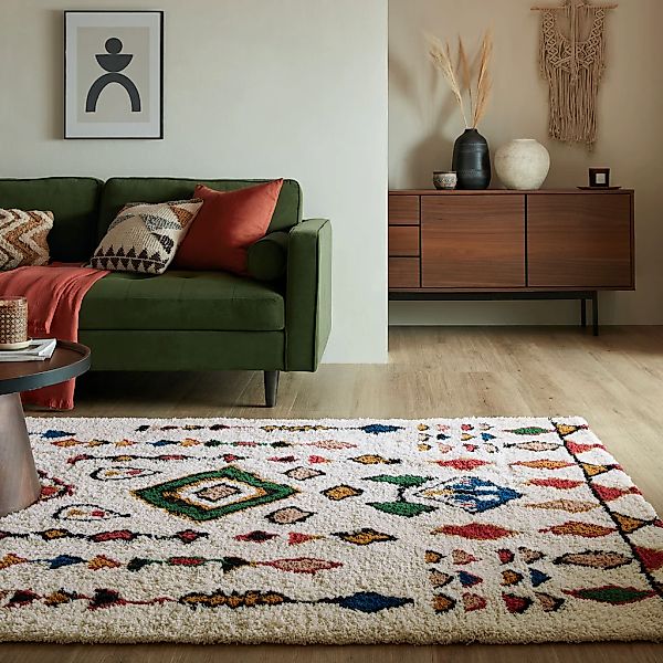 FLAIR RUGS Wollteppich "Fes Shaggy" rechteckig 25 mm Höhe Shaggy-Teppich au günstig online kaufen