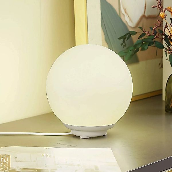 Lindby Smart-LED-Tischleuchte Cosmia, weiß, Glas, Tuya günstig online kaufen