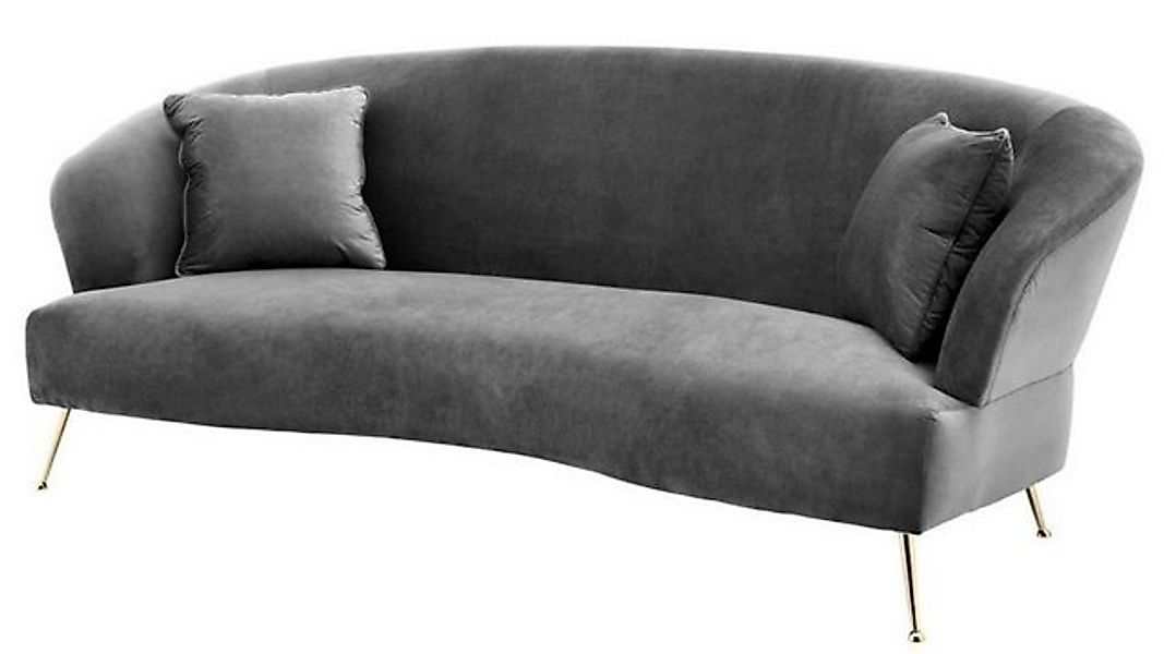 Casa Padrino Sofa Sofa Grau / Messing 230 x 100 x H. 87 cm - Luxus Hotel So günstig online kaufen