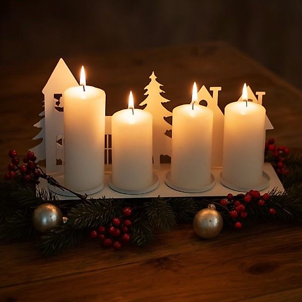 Online-Fuchs Kerzenhalter Winterdorf aus Metall - günstig online kaufen