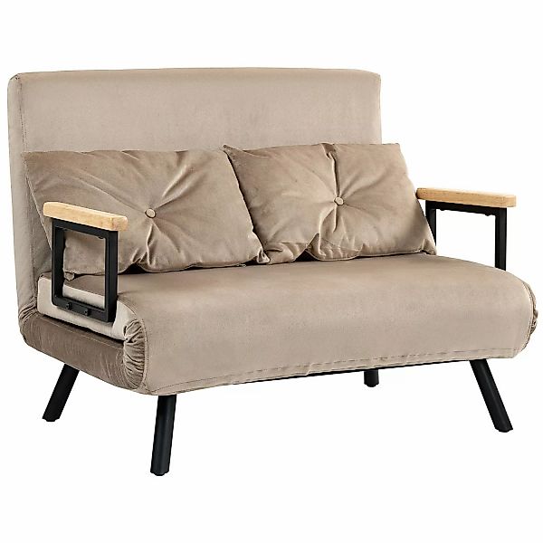 HOMCOM Schlafsofa mit Bettfunktion Rückenkissen 102 x 73 x 81 cm günstig online kaufen