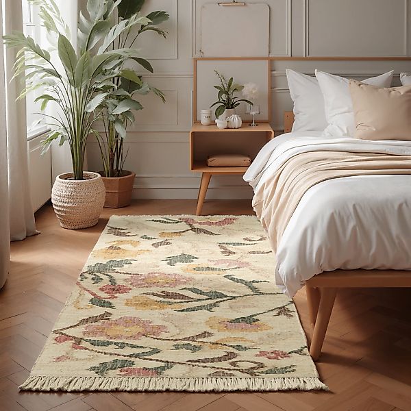 ELLE DECORATION Teppich "Kelim Violette" rechteckig 3 mm Höhe Jute, Baumwol günstig online kaufen