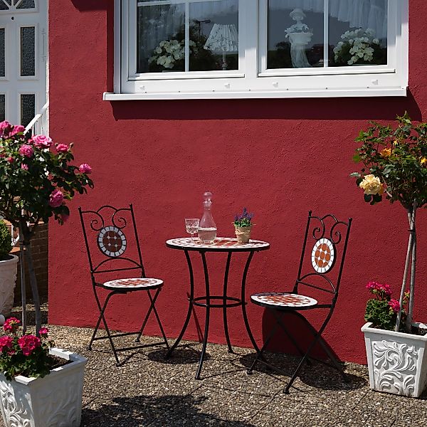 Gartenmöbel Set Mosaik mit 2 Stühlen und Tisch - braun günstig online kaufen