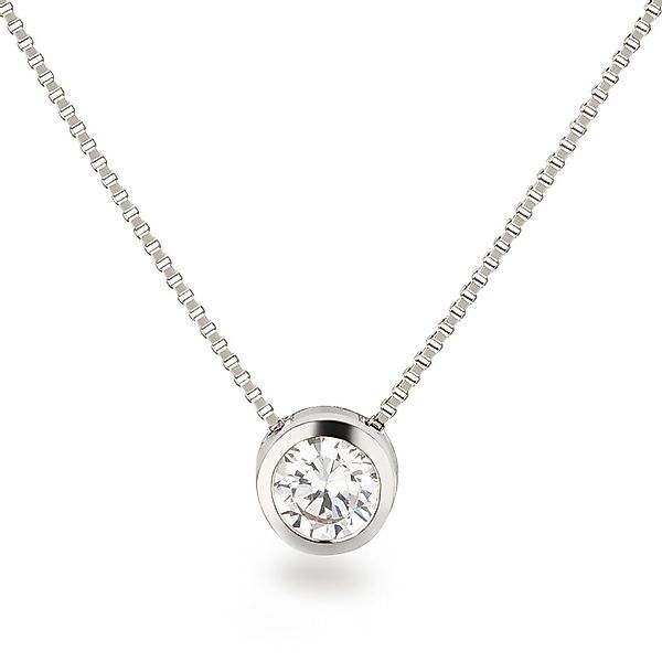 Schöner-SD Kette mit Anhänger Solitär Anhängerkette 925 Silber Silberkette günstig online kaufen