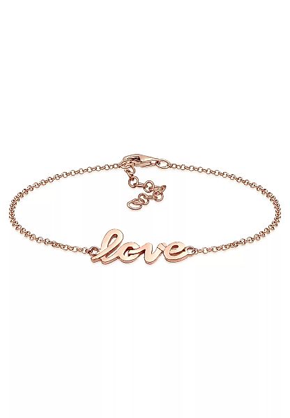 Elli Armband "ROSÉGOLD 925 Silber mit "Love" Schriftzug" günstig online kaufen
