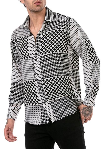 RedBridge Langarmhemd mit modernem Patchwork-Design für günstig online kaufen