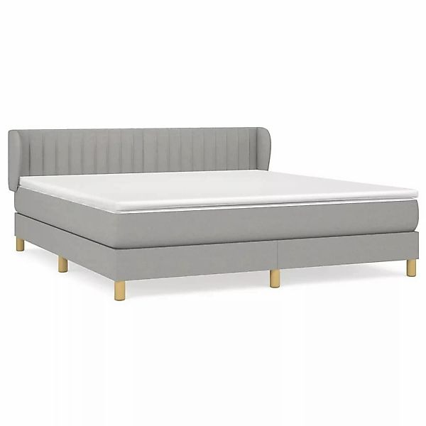 vidaXL Boxspringbett mit Matratze Hellgrau 180x200 cm Stoff1372080 günstig online kaufen