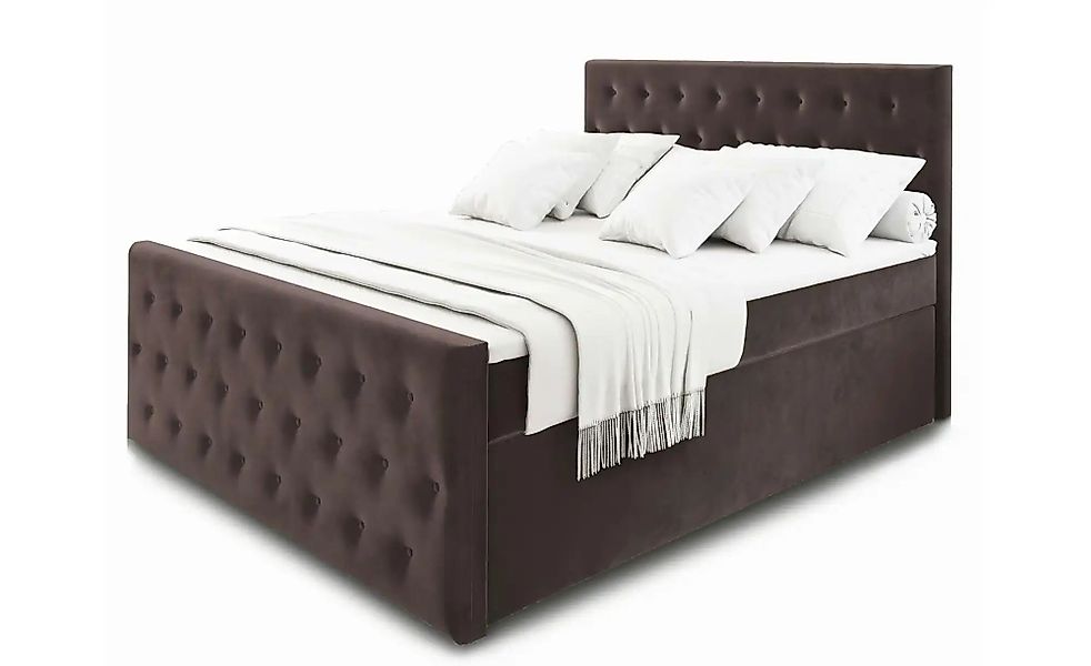 MASSENO Boxbett mit Bettkasten Fondi ¦ braun ¦ Maße (cm): B: 160 H: 120 Bet günstig online kaufen