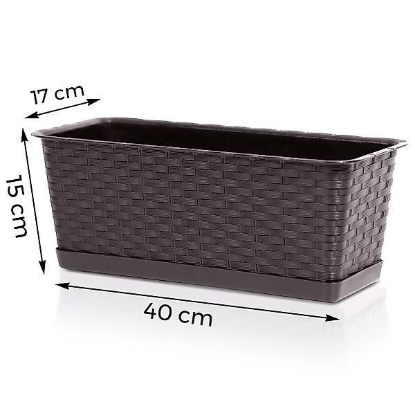 Annastore Balkonkasten Blumenkasten aus wetterfestem Kunststoff günstig online kaufen