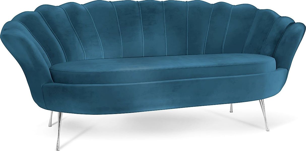 WFL GROUP Sofa Muschel, Samt 3-Sitzer günstig online kaufen