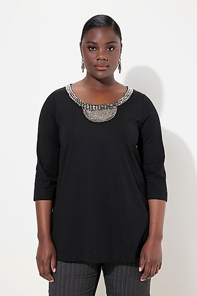Ulla Popken T-Shirt Shirt Perlenstickerei A-Linie günstig online kaufen