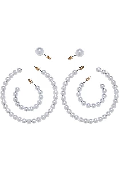 URBAN CLASSICS Schmuckset "Accessoires Pearl Hoop Earring 3-Pack", (1 tlg.) günstig online kaufen