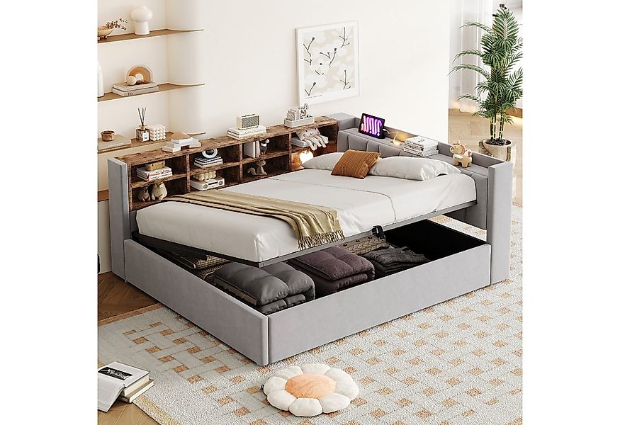 MODFU Schlafsofa Mit Hydraulischem Stauraum, Nachtlicht, USB & Typ-C Ladean günstig online kaufen