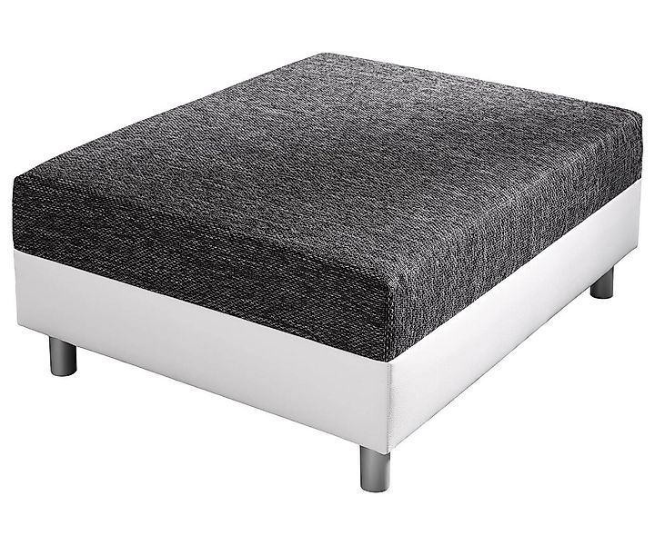 DELIFE Hocker Clovis, Weiss Schwarz B98 x T83 Strukturstoff Sitzhocker günstig online kaufen