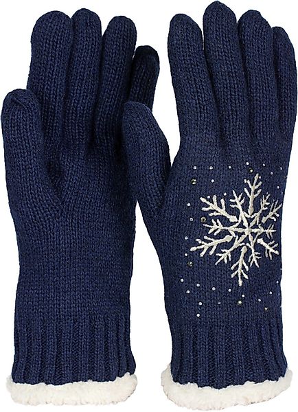 styleBREAKER Strickhandschuhe Strickhandschuhe mit Schneeflocke, Strass günstig online kaufen