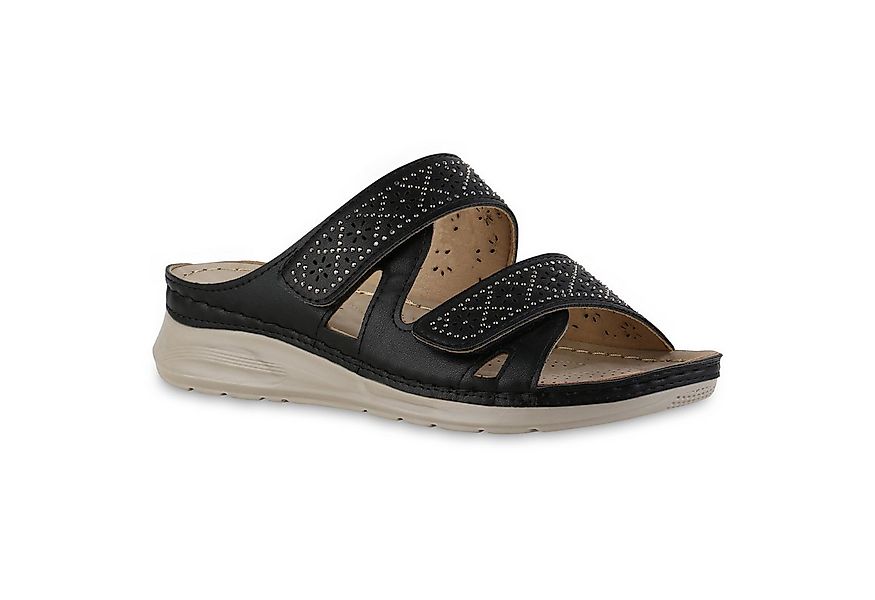 VAN HILL 841605 Sandale Damen Komfort Sandalen Bequeme Strass Cut-Outs Frei günstig online kaufen