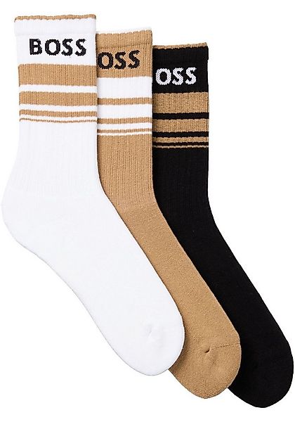 BOSS Freizeitsocken 3P QS Rib Stripe CC (Packung, 3-Paar) mit BOSS Logo günstig online kaufen