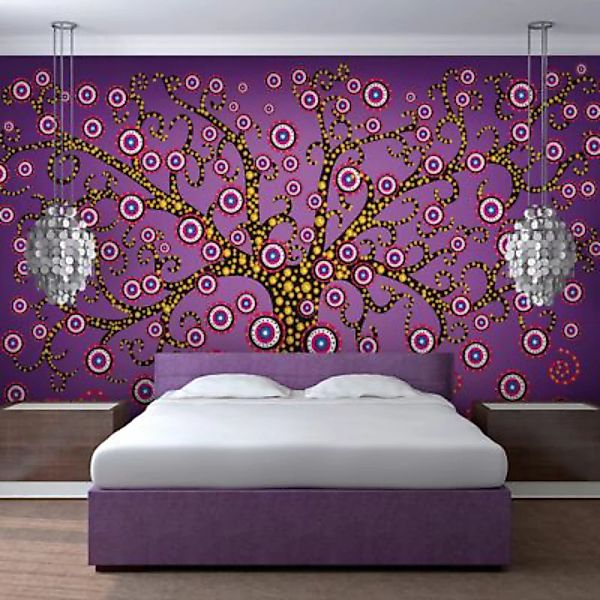 artgeist Fototapete Abstrakt: Baum (violett) mehrfarbig Gr. 200 x 154 günstig online kaufen