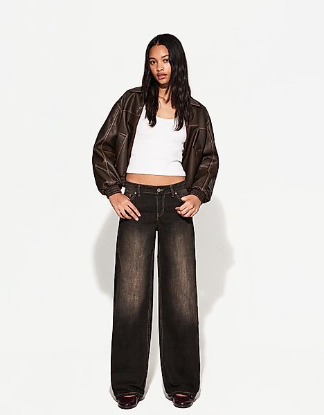 Bershka Boyfriend-Jeans Damen 36 Braun günstig online kaufen