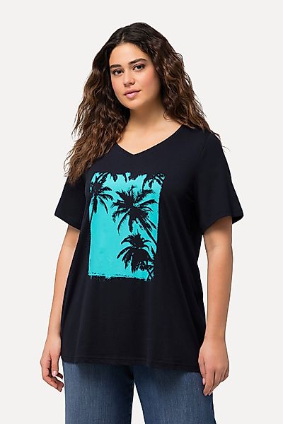 Ulla Popken T-Shirt T-Shirt Palme A-Linie günstig online kaufen