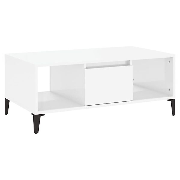 vidaXL Couchtisch Couchtisch Hochglanz-Weiß 90x50x36,5 cm günstig online kaufen