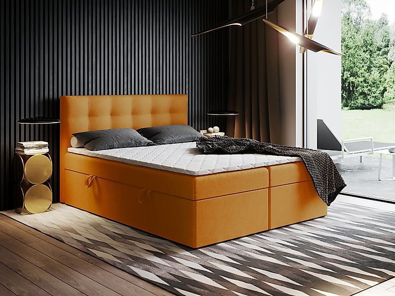 Godre Boxspringbett mit Bettkasten Ewora 140x200 günstig online kaufen