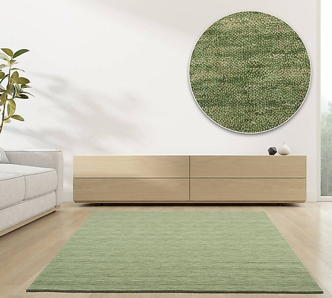 RUG N' ROLL Wollteppich Luxus Designerteppich, moderner uni Teppich aus rei günstig online kaufen
