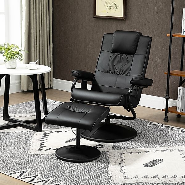 HOMCOM Massagesessel mit Hocker, drehbarer Relaxsessel mit Massagefunktion, günstig online kaufen