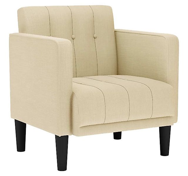 vidaXL Sessel Sessel mit Armlehnen Creme 53 cm Stoff (1-St) günstig online kaufen