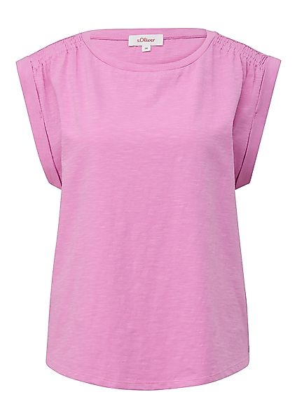 s.Oliver Shirttop Ärmelloses Flammgarnshirt mit Smok-Details günstig online kaufen