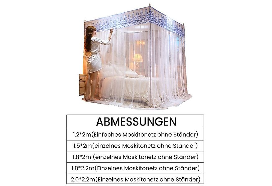 Refttenw Moskitonetz Baldachin mit Ecken, Prinzess Bettvorhänge mit 3 seitl günstig online kaufen